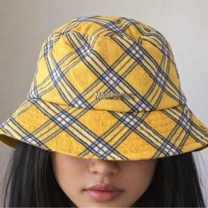 Madden NYC | Yellow Black Plaid Bucket Fleece Lined Hat
